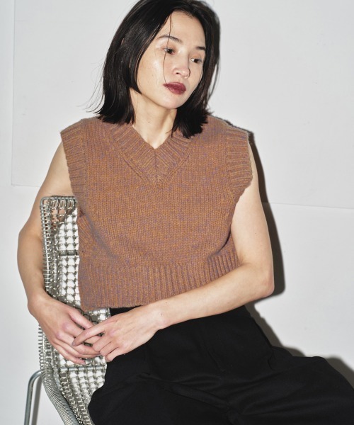 TODAYFUL ベスト ジレ Melange Knit Vest レディース : ZOZOTOWN Yahoo