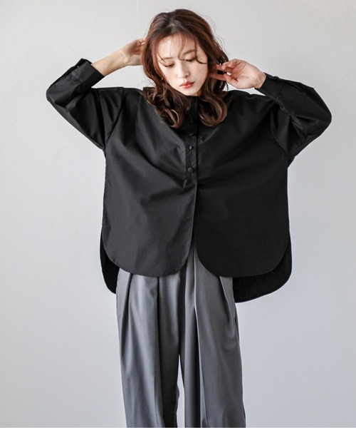 La-gemme（ラジェム） ブラウス シャツ ラウンドヘムブラウス