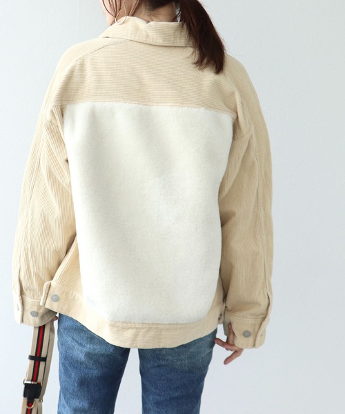 blanc basque ジャケット ブルゾン コーデュロイ×ボアジャケット 