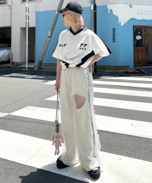 Alley Tokyo パンツ ふりふりシアーパンツ レディース
