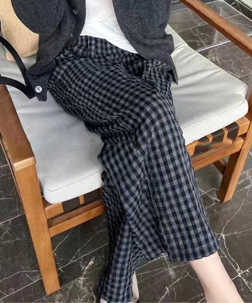 ワイドパンツ パンツ 「 ammy. / エイミードット 」 チェック柄