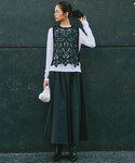 スカート 「洗える」ブライトタフタ ギャザー ...の詳細画像1