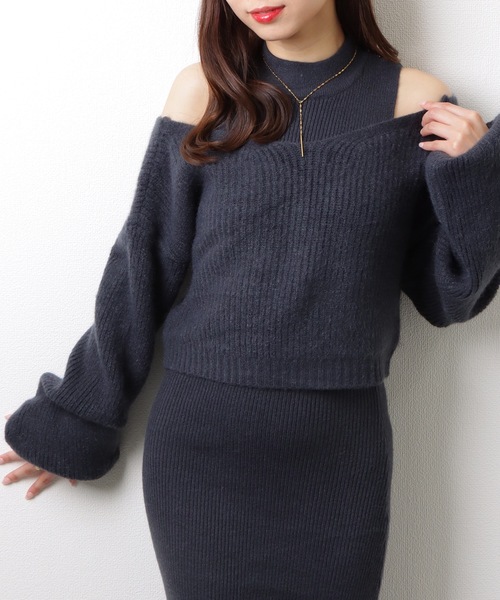 Lace Ladies ワンピース 「2点セット」プチハイネック