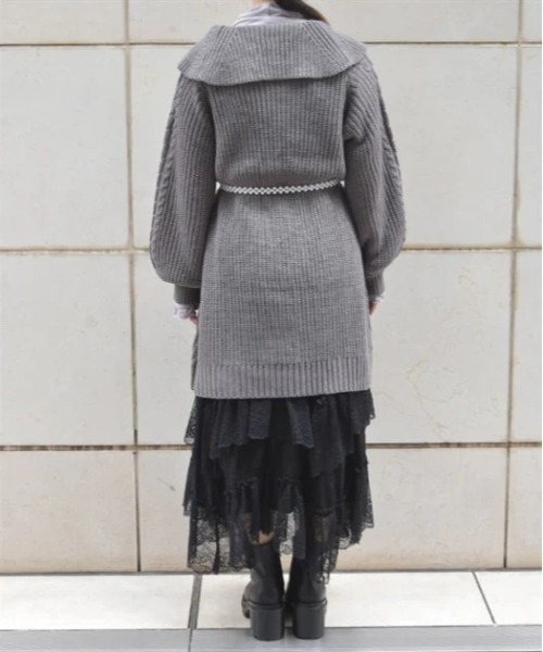 axes femme チュニック W編み上げニットチュニック : ZOZOTOWN