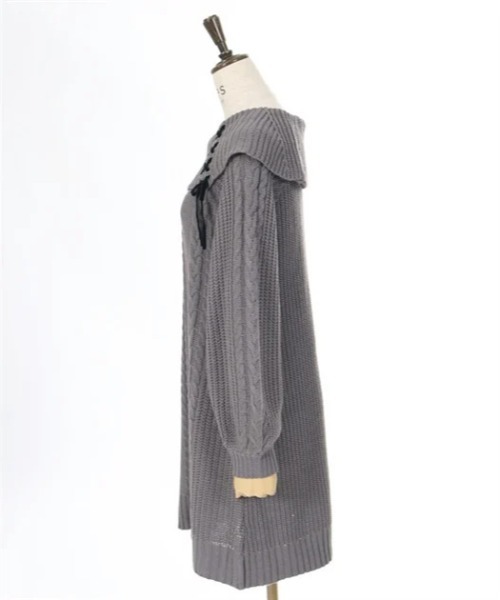 axes femme チュニック W編み上げニットチュニック : ZOZOTOWN
