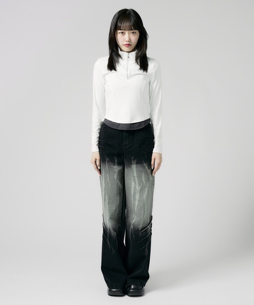 Chick tシャツ Tight Silhouette Half Zip Tos / タイトシルエット