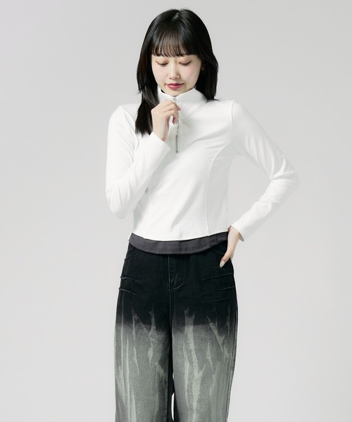 Chick tシャツ Tight Silhouette Half Zip Tos / タイトシルエット