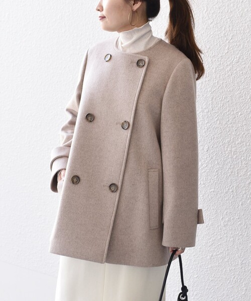 SHIPS（シップス） ピーコート SMALL ベージュ レディース : ZOZOTOWN