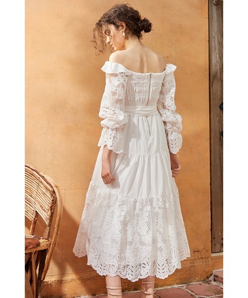 くらしを楽しむアイテム Estella.K オフショルカット Dress Sunset Before ワンピース ワンピース