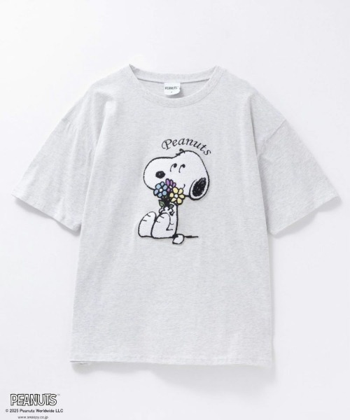 PEANUTS tシャツ 「PEANUTS」スヌーピー さがら刺繍Tシャツ
