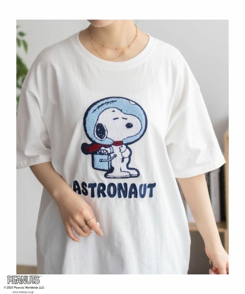PEANUTS tシャツ 「PEANUTS」スヌーピー さがら刺繍Tシャツ