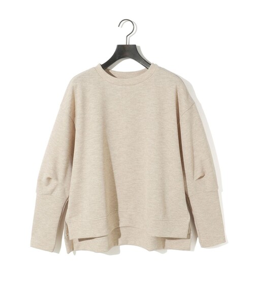 【めっちゃ変わる】 MIDIUMISOLID タックスリーブワイドプル Ladies for tシャツ トップス