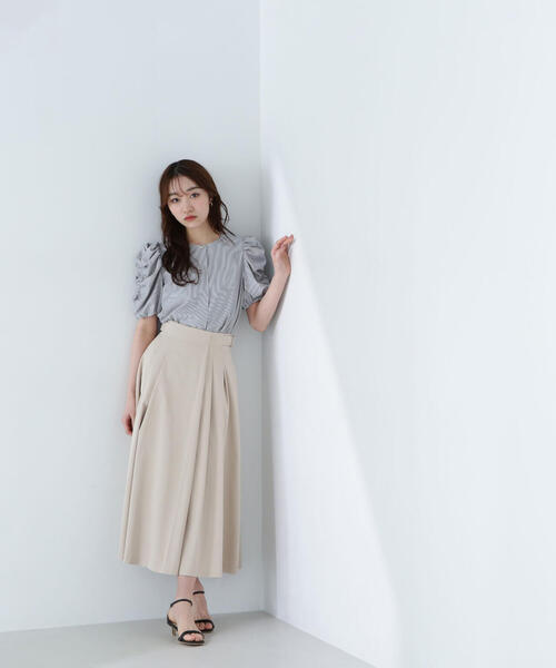 NATURAL BEAUTY BASIC スカート サイドバックルフレアスカート