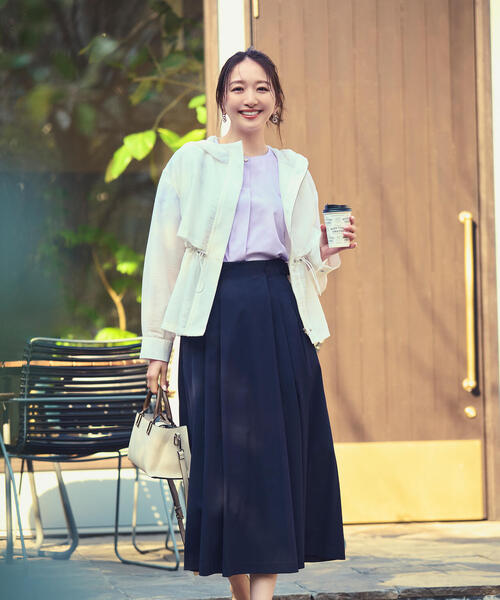 NATURAL BEAUTY BASIC スカート サイドバックルフレアスカート