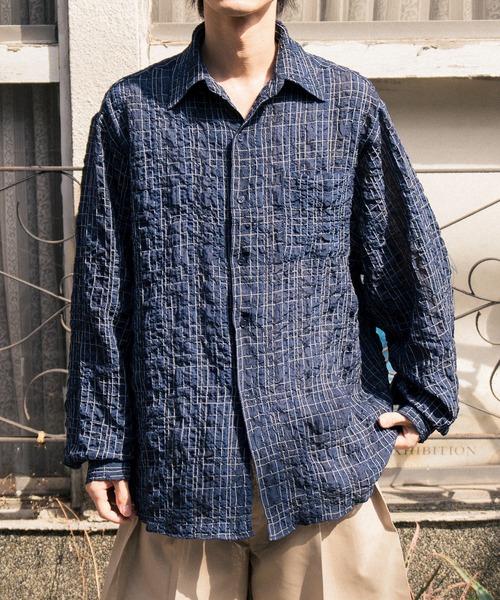 Nanmo. シャツ SEERSUCKER LONG SHIRT / シアサッカーロングシャツ