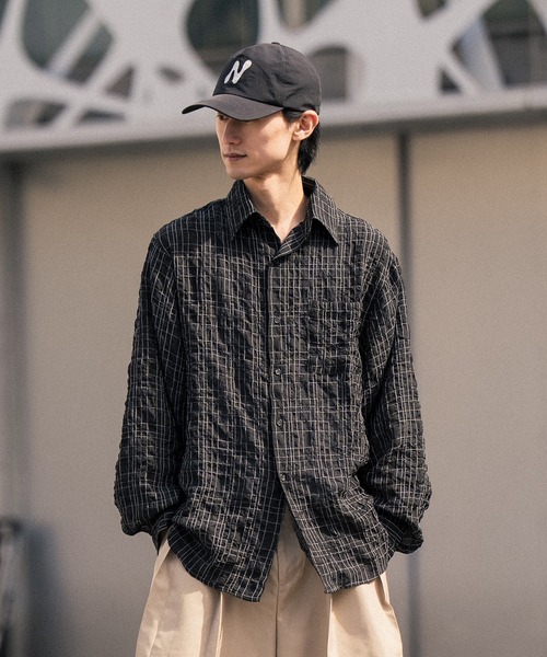 Nanmo. シャツ SEERSUCKER LONG SHIRT / シアサッカーロングシャツ