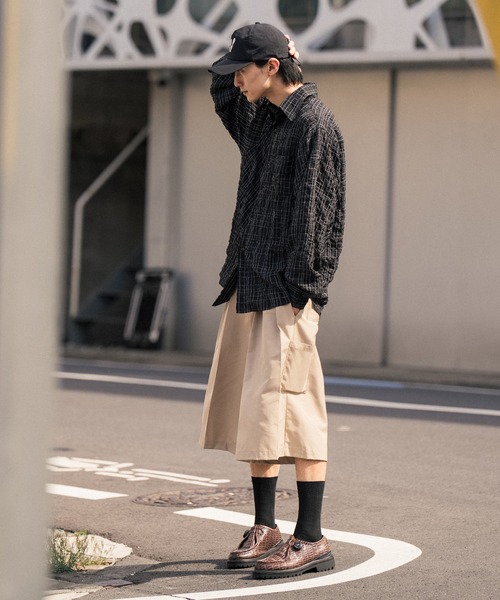 Nanmo. シャツ SEERSUCKER LONG SHIRT / シアサッカーロングシャツ
