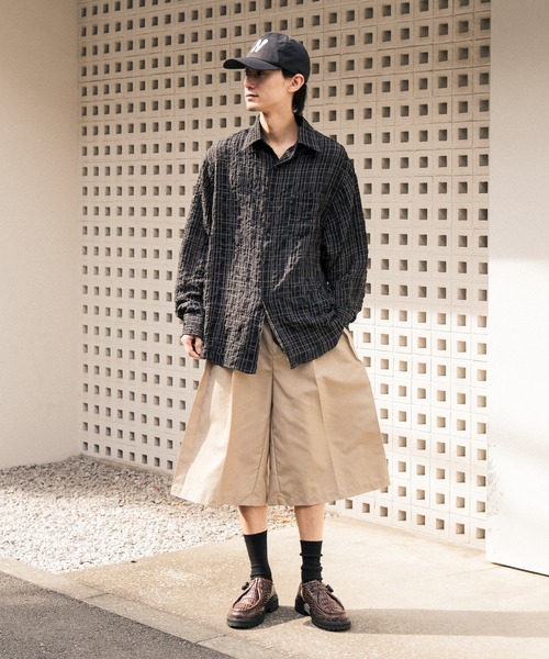 Nanmo. シャツ SEERSUCKER LONG SHIRT / シアサッカーロングシャツ