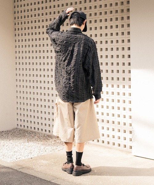 Nanmo. シャツ SEERSUCKER LONG SHIRT / シアサッカーロングシャツ