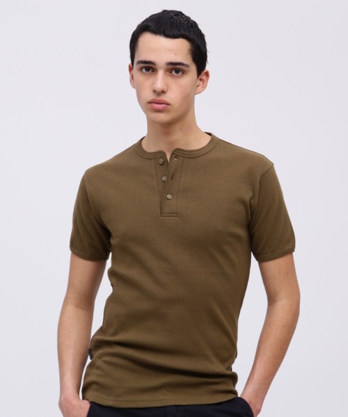 トップス AVIREX RIB SHORT SLEEVE HENLEY NECK T AVIREX（アヴィレックス） ヘンリーネック tシャツ 「DAILY/デイリー