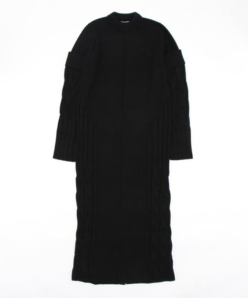 UN3D.アンスリード　ブレイドニットワンピース　ブラック　ロング　リボン　36 UN3D.（アンスリード） ニットワンピース 38 ブラック レディース