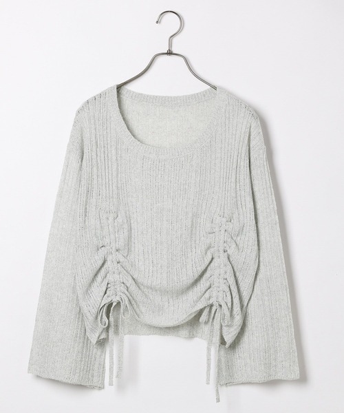 ニット セーター 透かし編みドロストニット　327131 レディース Heather ニット セーター 透かし編みドロストニット 327131