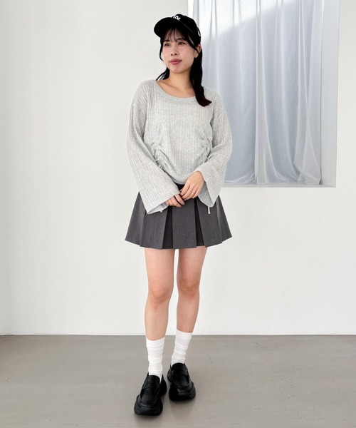 ニット セーター 透かし編みドロストニット　327131 レディース 透かし編みドロストニット 327131（ニット/セーター）｜Heather