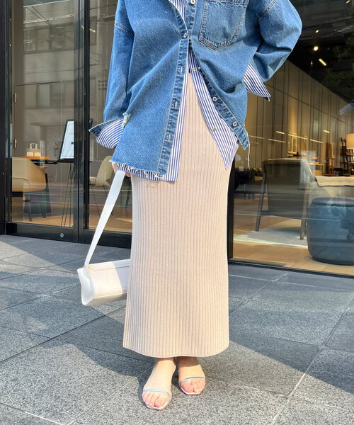 DouDou タイトスカート DouDou スカート リブニットタイトスカート : ZOZOTOWN Yahoo!店