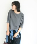 tシャツ エンボスドルマントップス レディースの詳細画像2