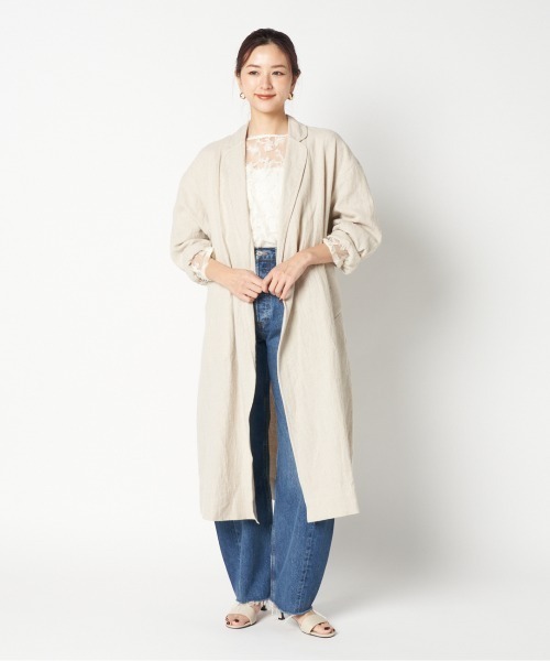 HELIOPOLE コート アウター DUNGAREES LINEN LONG COAT