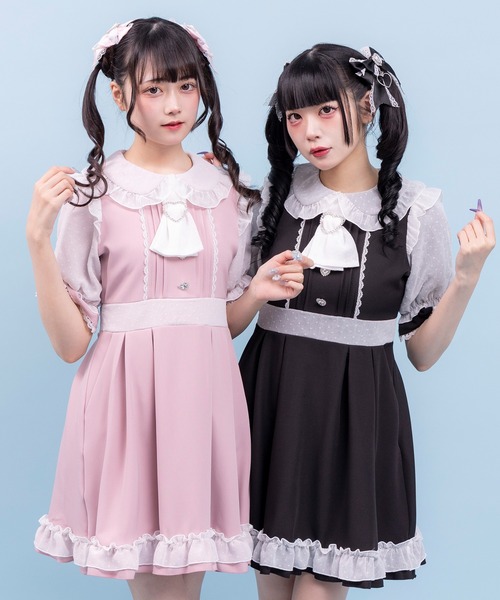 ディアマイラブ　ハートドットスリープワンピース　dear my love ハートドットスリーブワンピース – レディースファッション通販