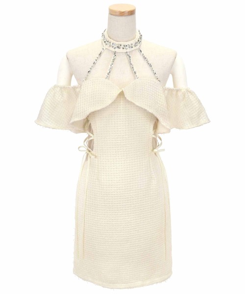 Tika ドレス キャバドレス キラキラビジューチョーカーネック