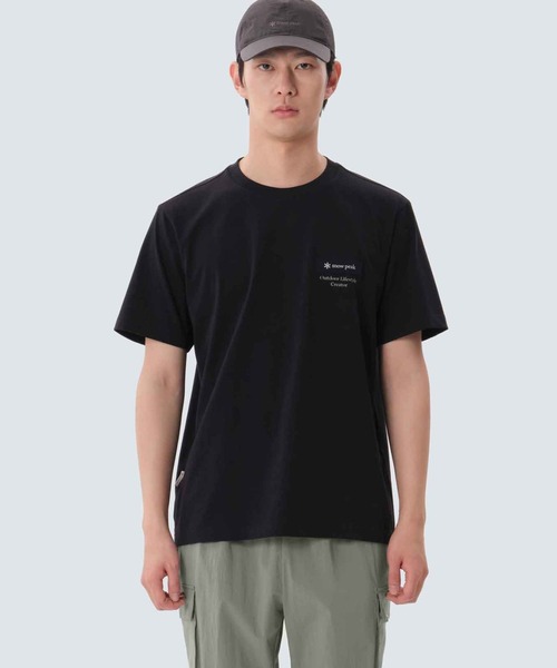 SNOWPEAK■(W)Aerocool Lettering Short Sleeve■送料込 snow peak tシャツ Aerocool W Patch Short Sleeve T メンズ