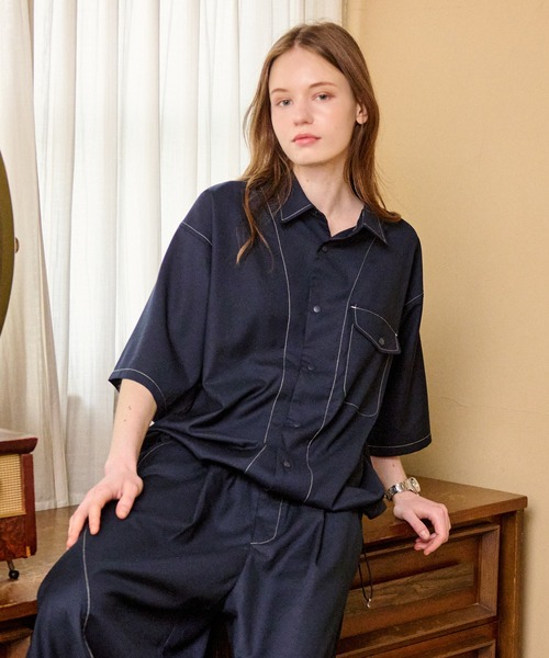 WETTEMPT シャツ CURVE STITCH SNAP WORK SHIRT /カーブステッチ