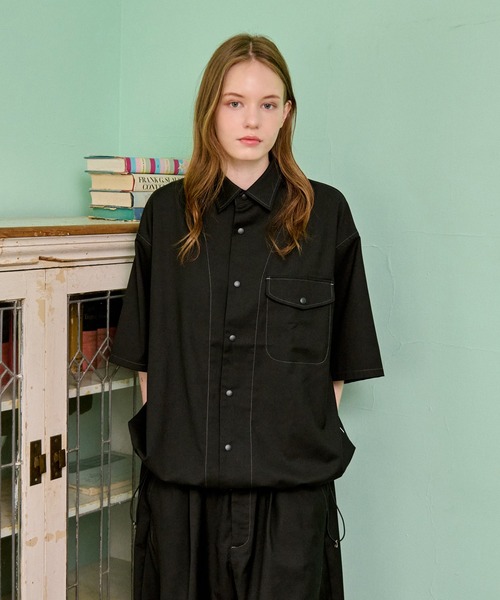 WETTEMPT シャツ CURVE STITCH SNAP WORK SHIRT /カーブステッチ