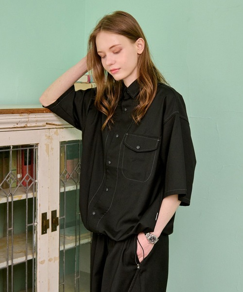 WETTEMPT シャツ CURVE STITCH SNAP WORK SHIRT /カーブステッチ