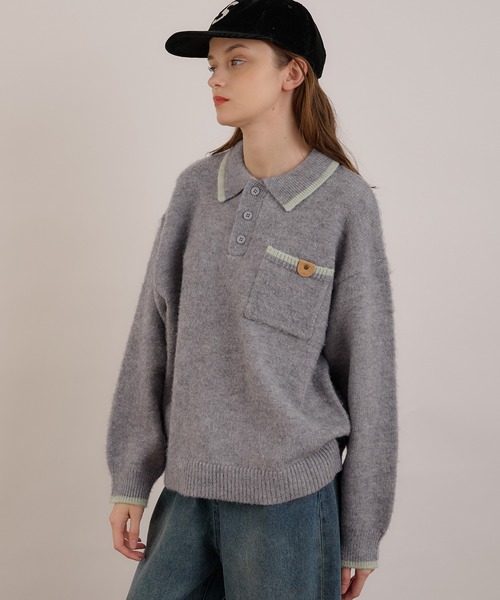 「MUHET」 長袖ニット MEDIUM ブラウン レディース_画像6