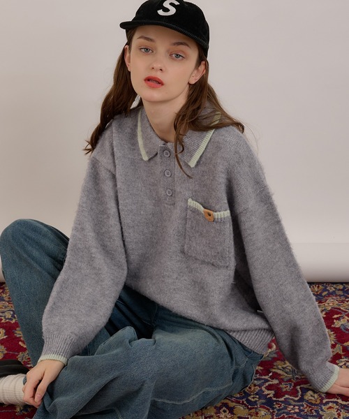 「MUHET」 長袖ニット MEDIUM ブラウン レディース_画像9