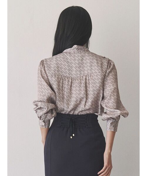 TONAL ブラウス シャツ モノグラムカッセンボウタイブラウス
