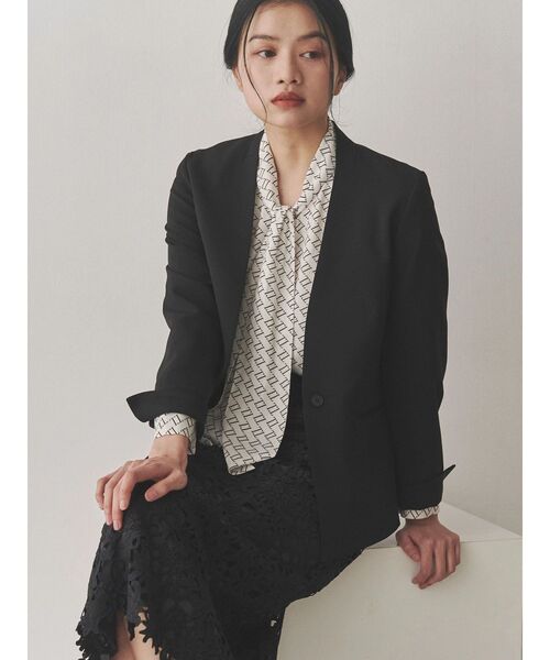 TONAL ブラウス シャツ モノグラムカッセンボウタイブラウス