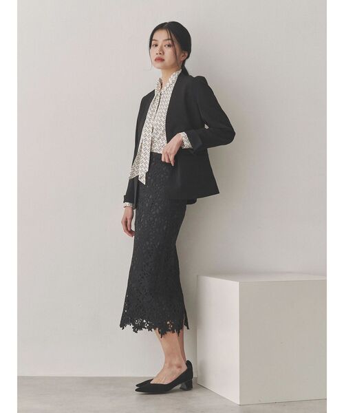 ブラウス シャツ モノグラムカッセンボウタイブラウス レディース TONAL ブラウス シャツ モノグラムカッセンボウタイブラウス