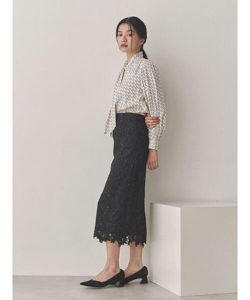 ブラウス シャツ モノグラムカッセンボウタイブラウス レディース TONAL ブラウス シャツ モノグラムカッセンボウタイブラウス