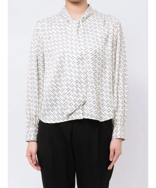 ブラウス シャツ モノグラムカッセンボウタイブラウス レディース TONAL ブラウス シャツ モノグラムカッセンボウタイブラウス