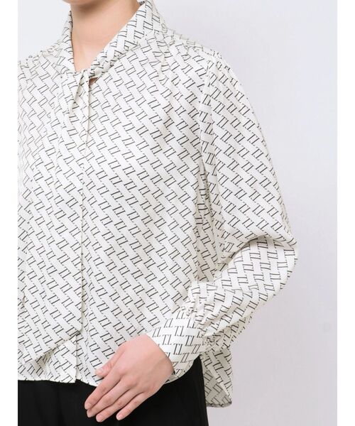 ブラウス シャツ モノグラムカッセンボウタイブラウス レディース TONAL ブラウス シャツ モノグラムカッセンボウタイブラウス