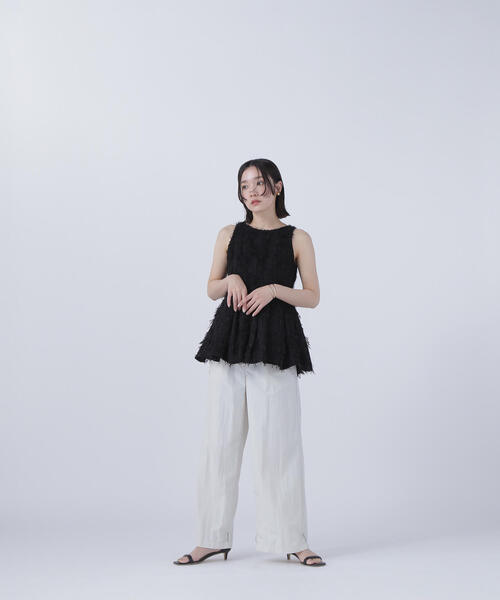 ブラウス シャツ 「BLANC」ツイードアメスリペプラムトップス レディース NATURAL BEAUTY BASIC ブラウス シャツ 「BLANC」ツイードアメ