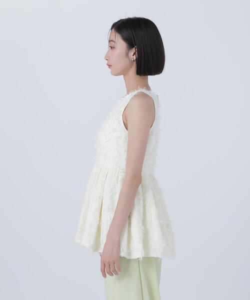 ブラウス シャツ 「BLANC」ツイードアメスリペプラムトップス レディース NATURAL BEAUTY BASIC ブラウス シャツ 「BLANC」ツイードアメ