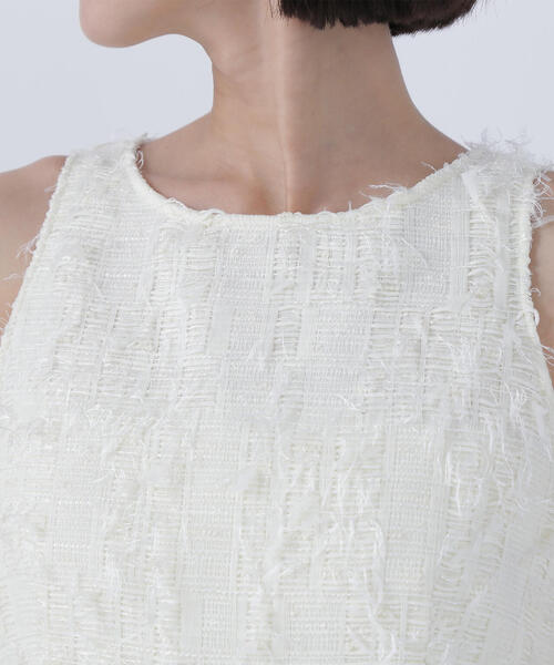 NATURALBEAUTYBASIC BLANCツイードアメスリペプラムトップス セール】◇【BLANC】ツイードアメスリペプラムトップス（シャツ