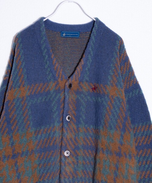 「BEVERLY HILLS POLO CLUB」 ニットカーディガン M チャコールグレー メンズ_画像2