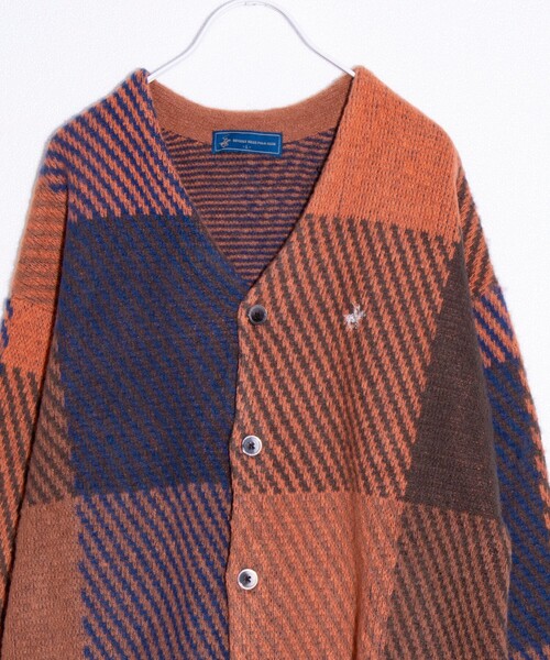 「BEVERLY HILLS POLO CLUB」 ニットカーディガン M チャコールグレー メンズ_画像4