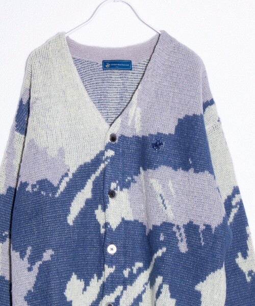 「BEVERLY HILLS POLO CLUB」 ニットカーディガン M チャコールグレー メンズ_画像6